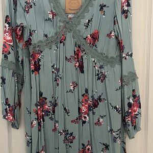 Kori Green Floral Lace Dress